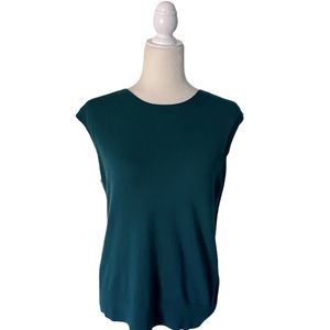 Merino Wool Sweater Shell Tank crew neck green M